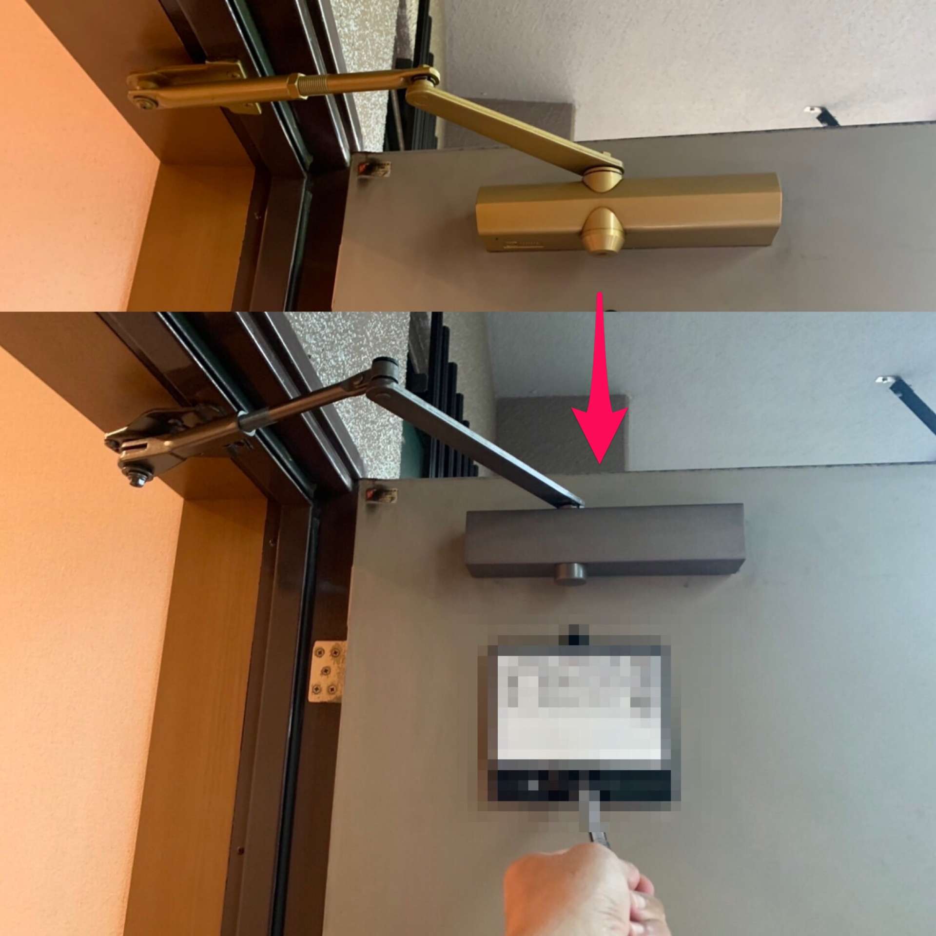 #ドアクローザー　#ドアチェック　#故障　#交換　#取り替え　#工事　#兵庫県　#西宮市　#すむーず